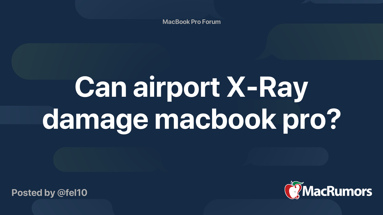 Can airport XRay damage macbook pro? MacRumors Forums