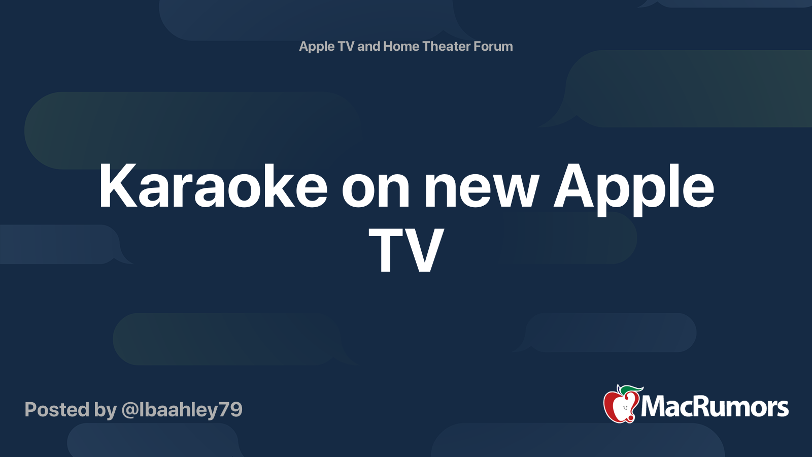 Karaoke on new Apple TV MacRumors Forums