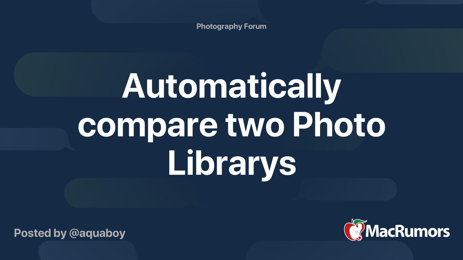Compare 2 Photo Libraries