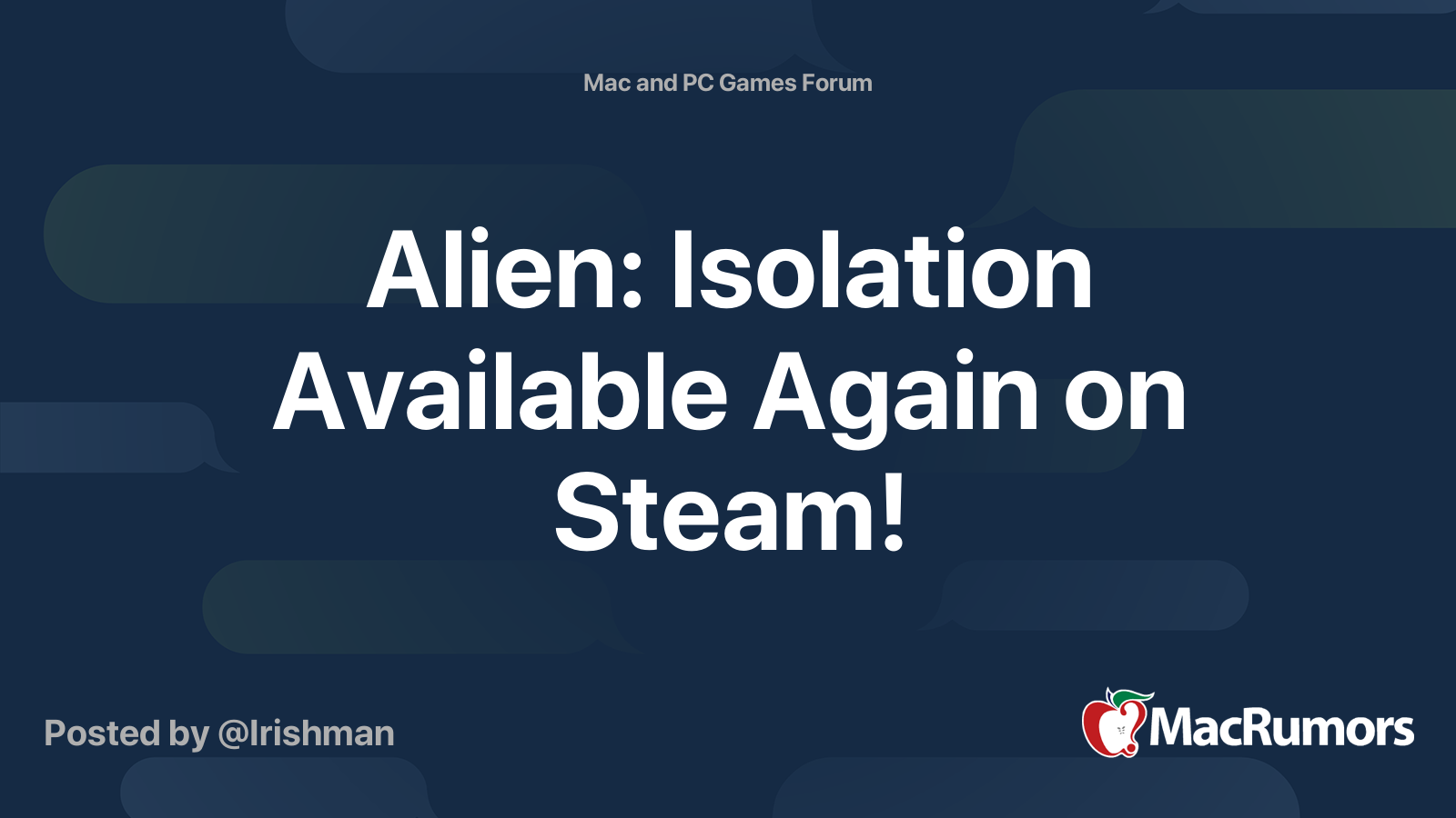 Alien Isolation Available Again On Steam Macrumors Forums