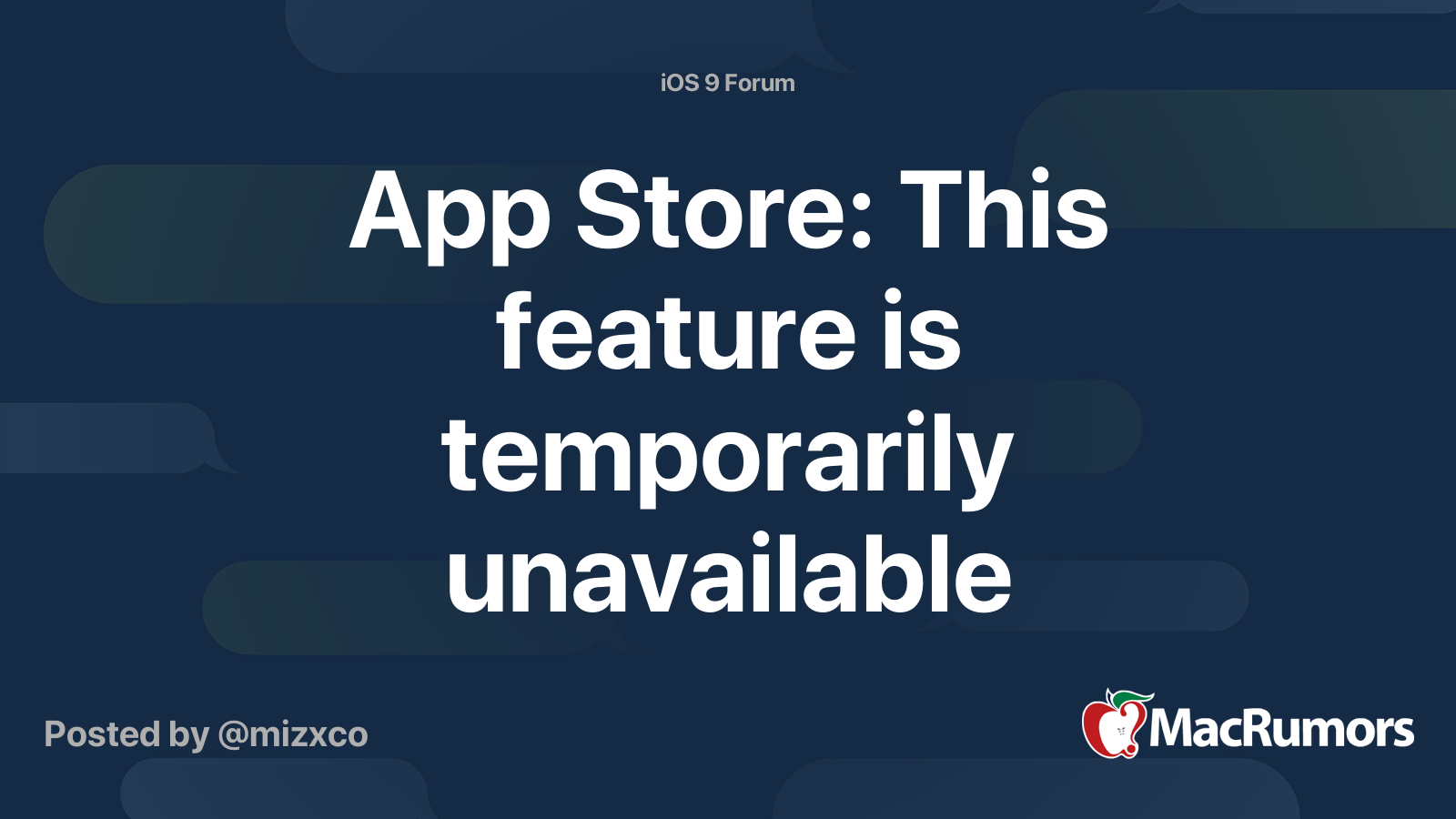 App Store: This feature is temporarily unavailable | MacRumors Forums