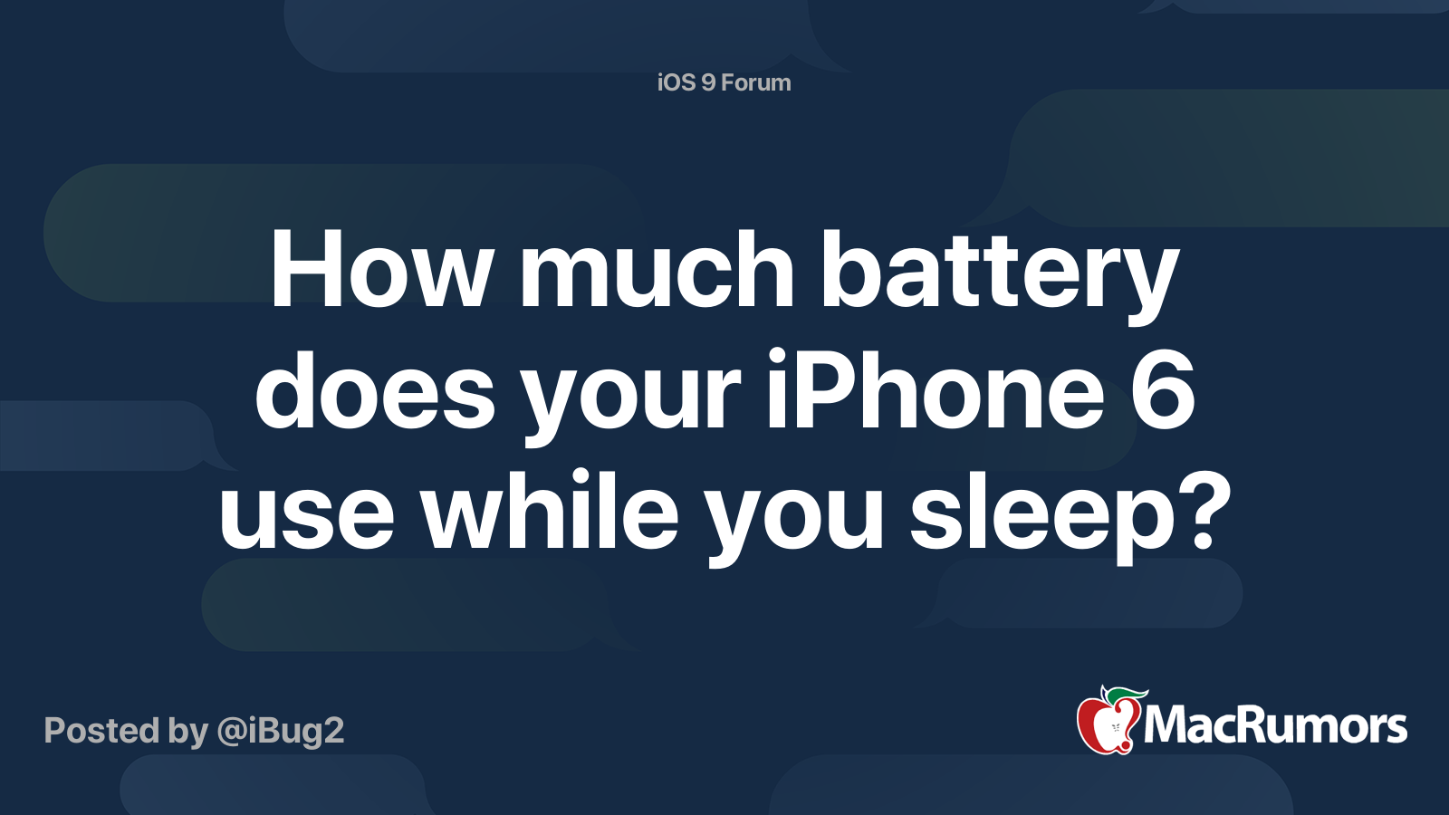 How much battery does your iPhone 6 use while you sleep? MacRumors Forums