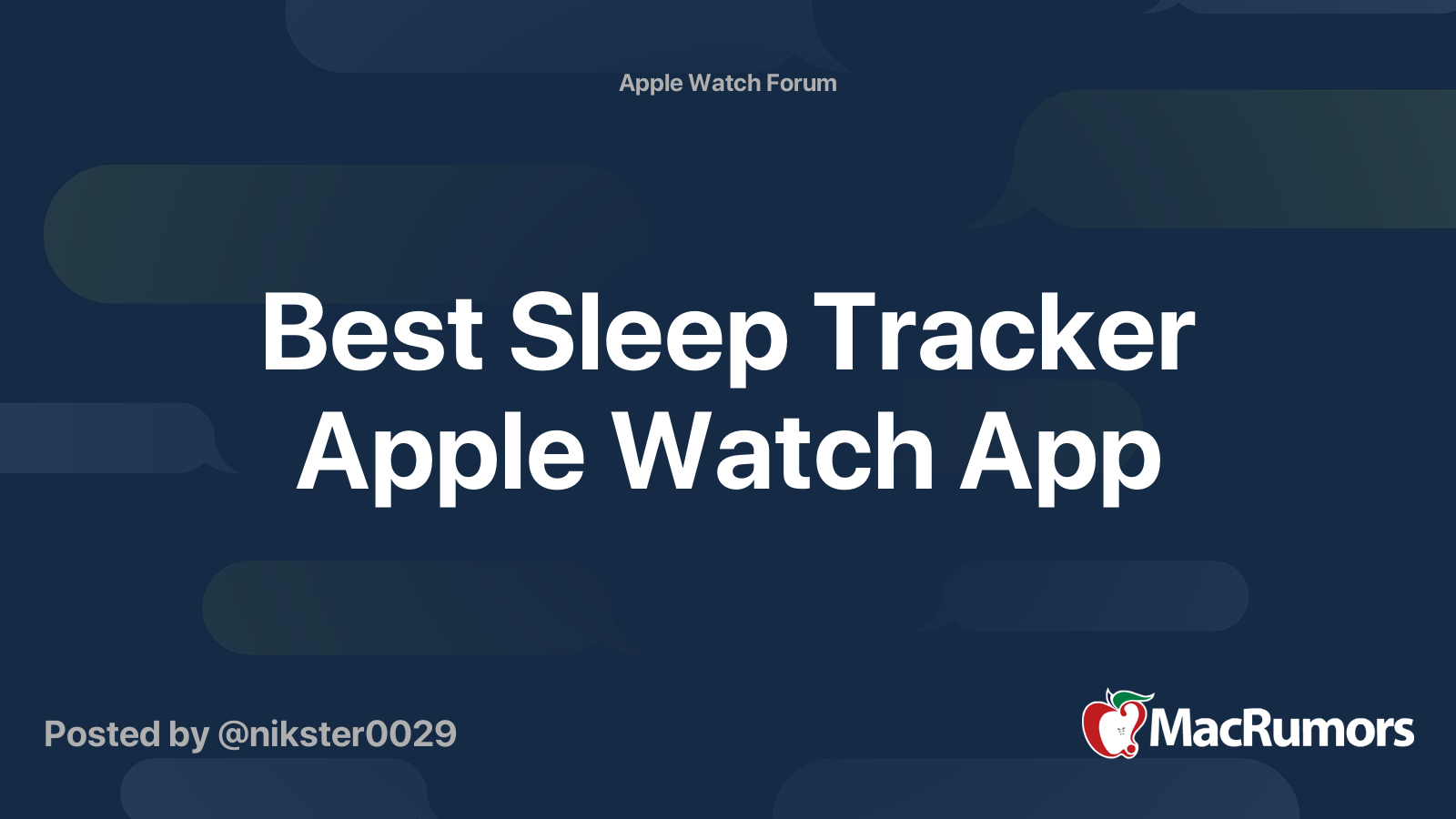 Best Sleep Tracker Apple Watch App MacRumors Forums