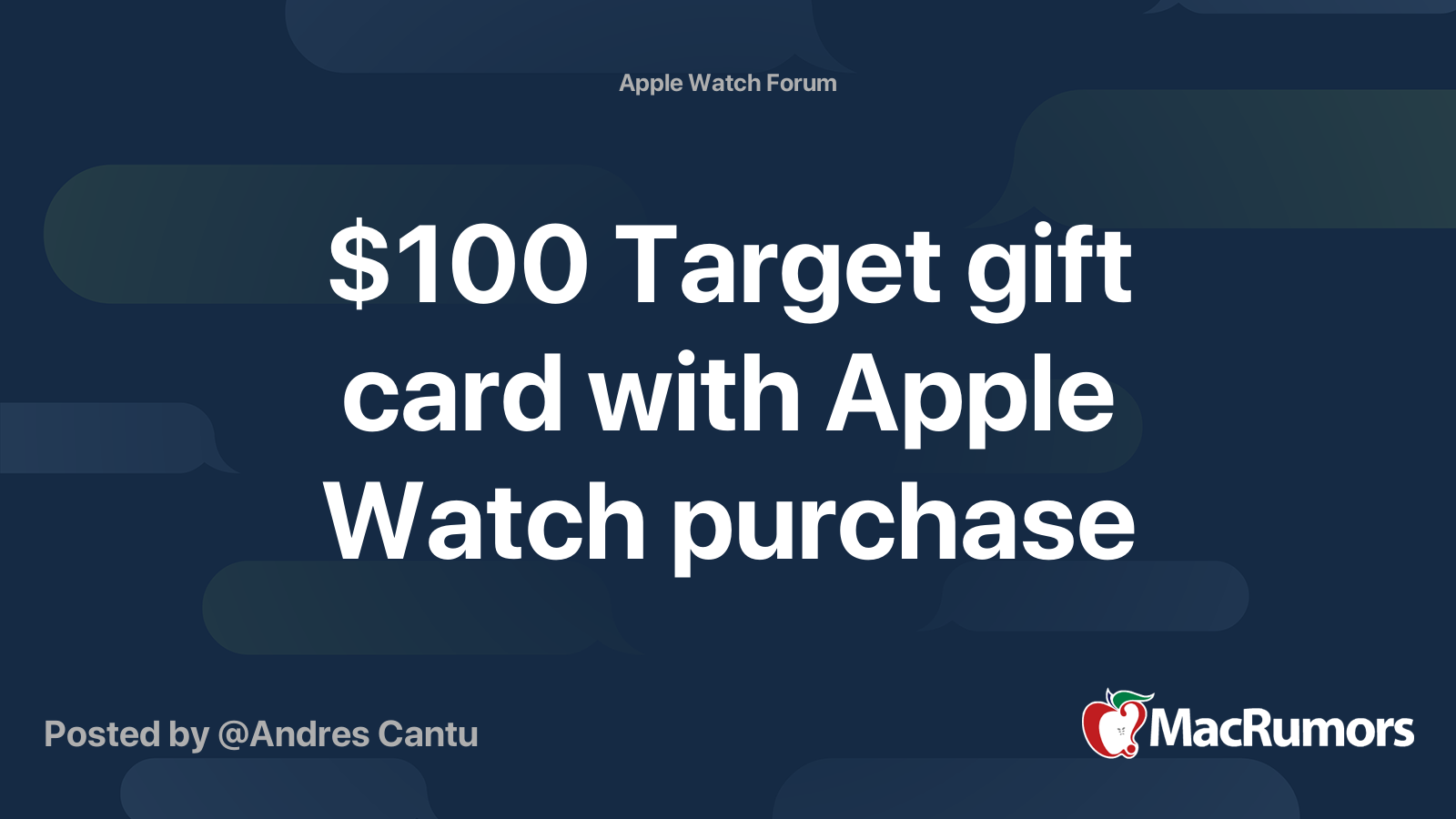 100 Target gift card with Apple Watch purchase MacRumors Forums