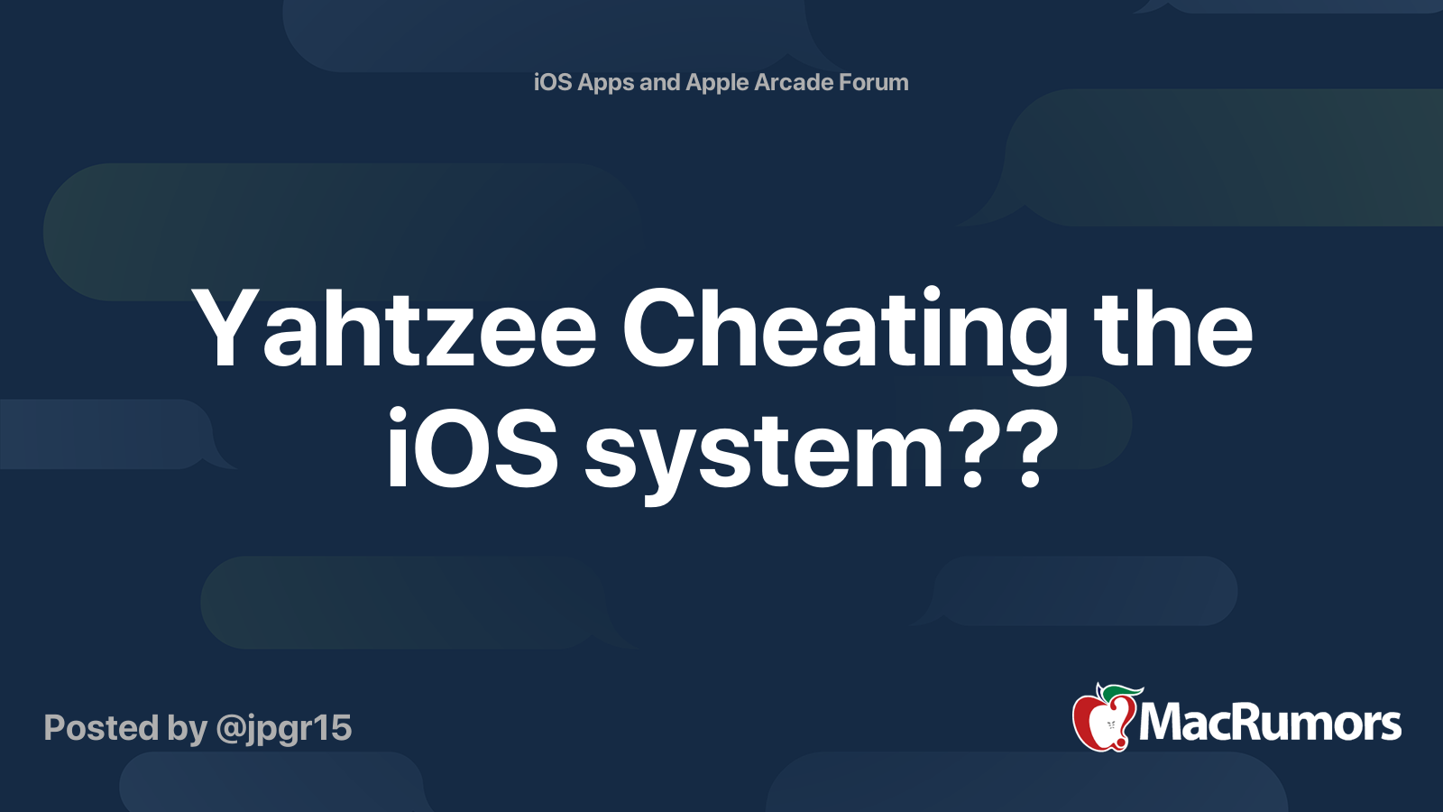 Yahtzee Cheating The Ios System Macrumors Forums