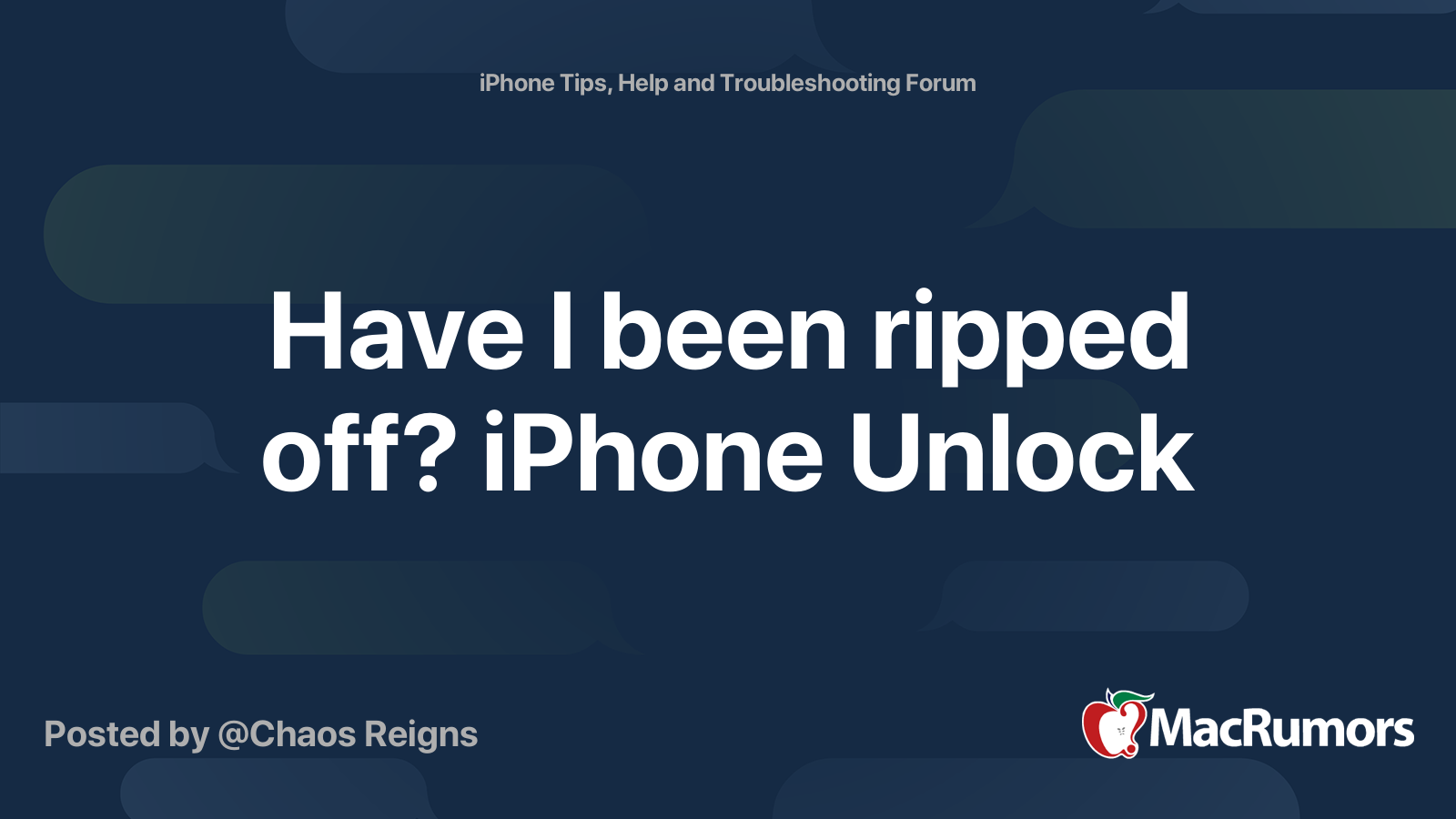 Have I been ripped off? iPhone Unlock | MacRumors Forums