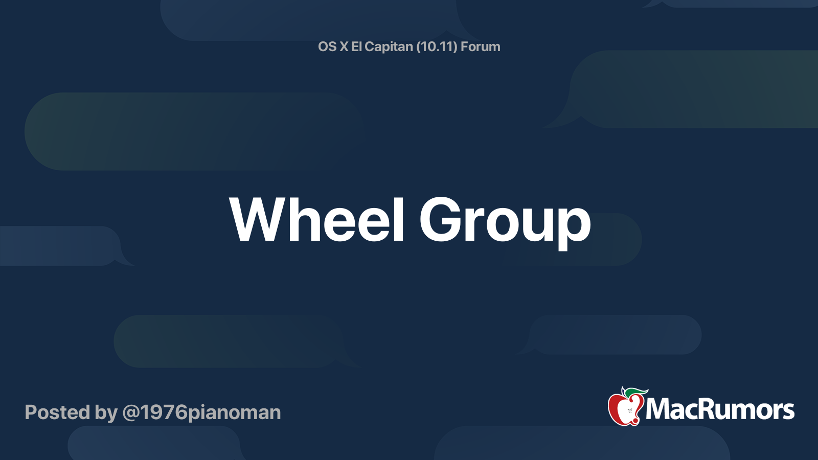 Wheel Group MacRumors Forums
