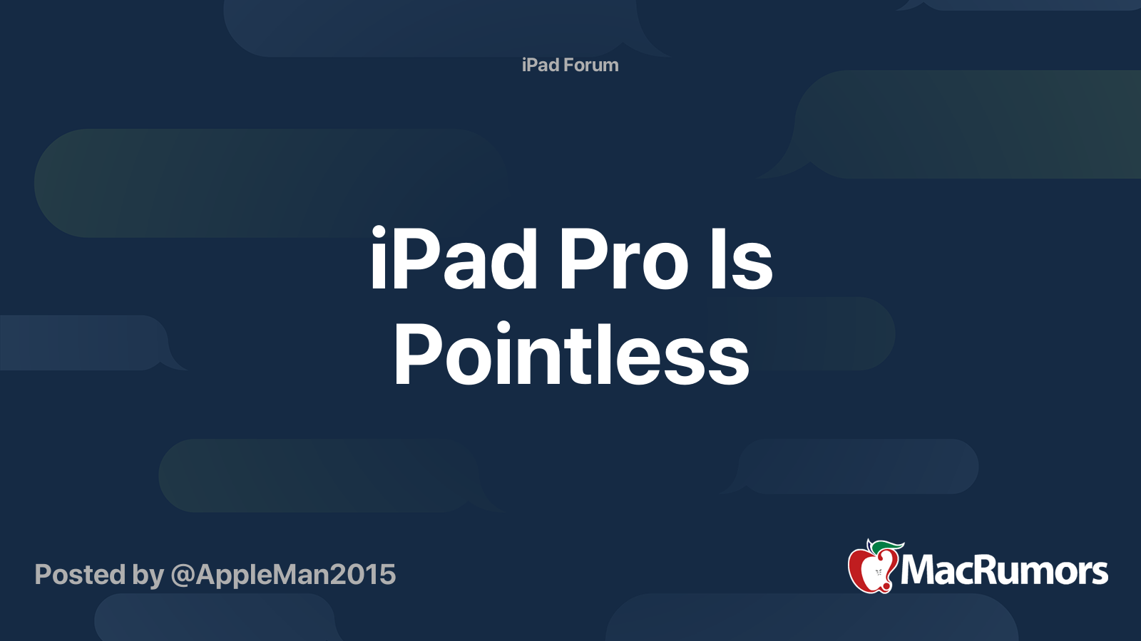 Ipad Pro Is Pointless Macrumors Forums