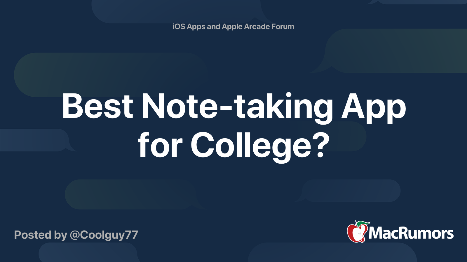 Best Notetaking App for College? MacRumors Forums