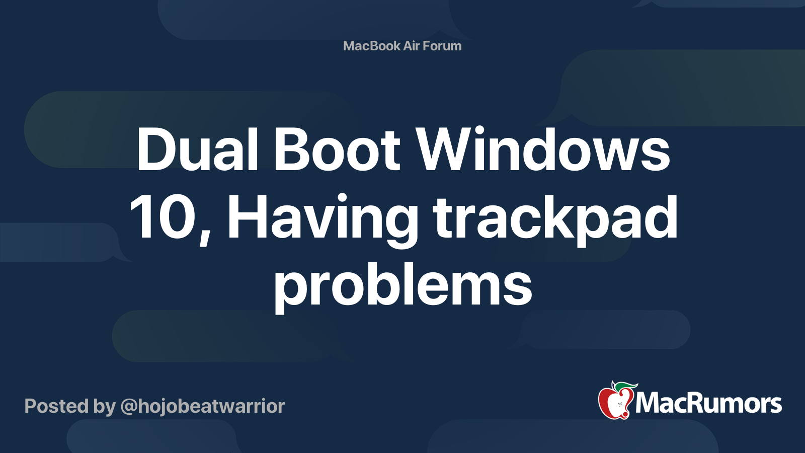 Dual Boot Windows 10, Having trackpad problems | MacRumors Forums
