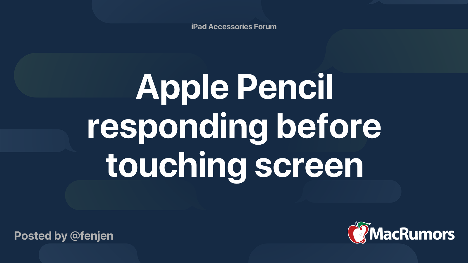Apple Pencil responding before touching screen | MacRumors Forums