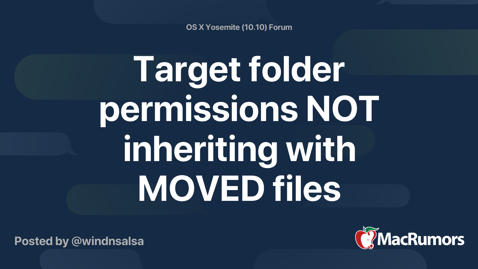 Target folder permissions NOT inheriting with MOVED files MacRumors