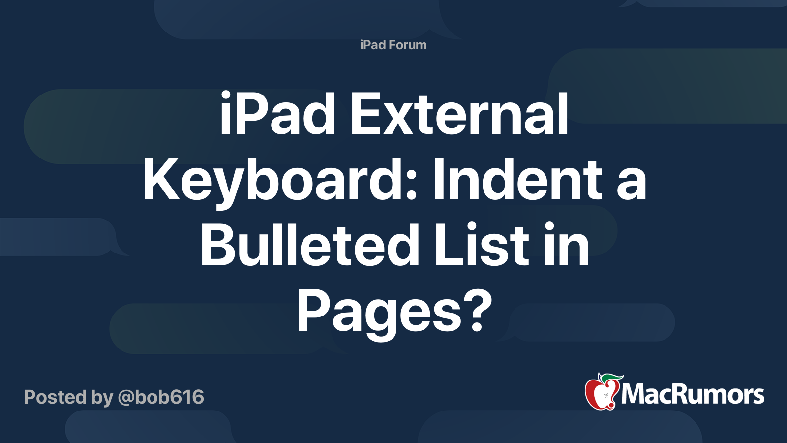Ipad external keyboard indent a bulleted list in pages macrumors forums