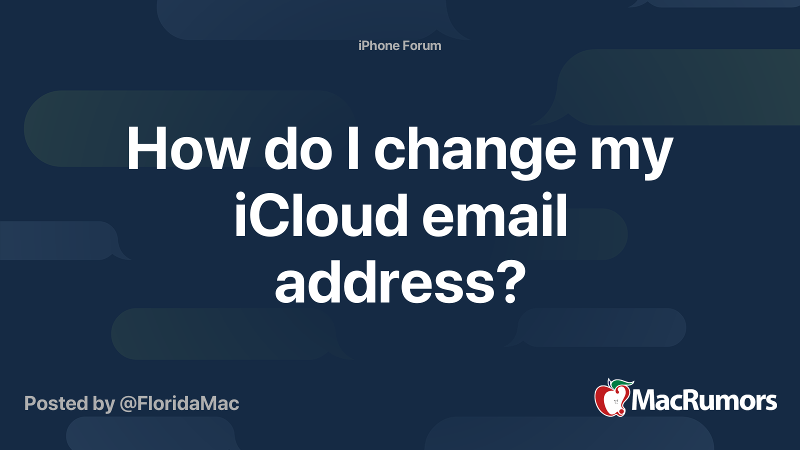 how can i change my icloud email address