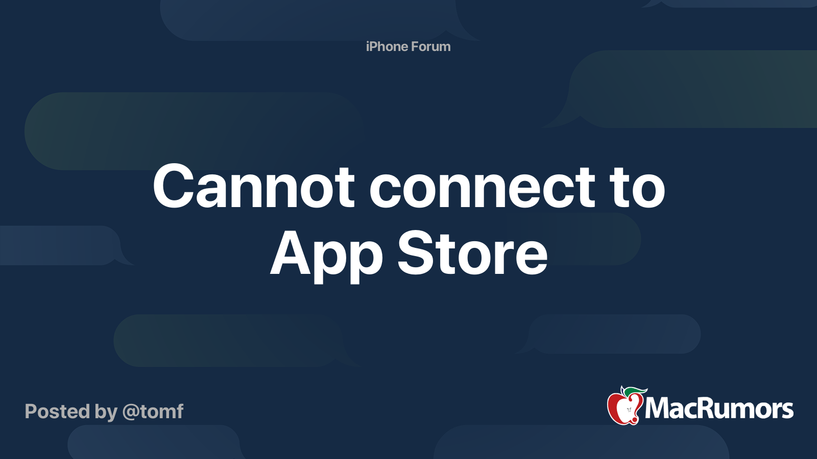 Cannot Connect To App Store