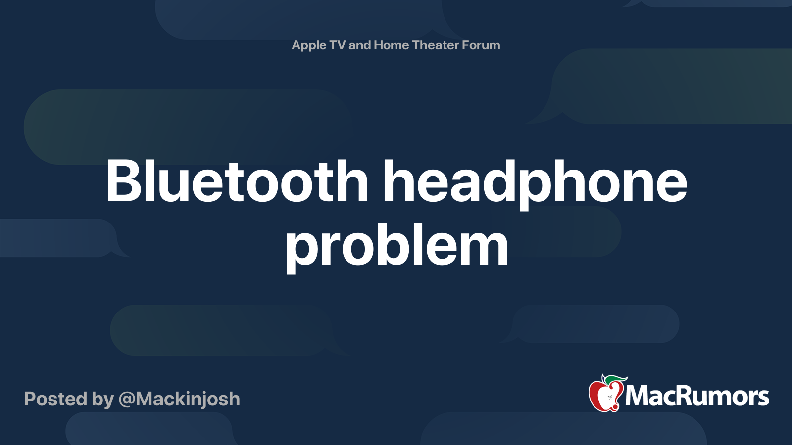 Bluetooth headphone problem MacRumors Forums