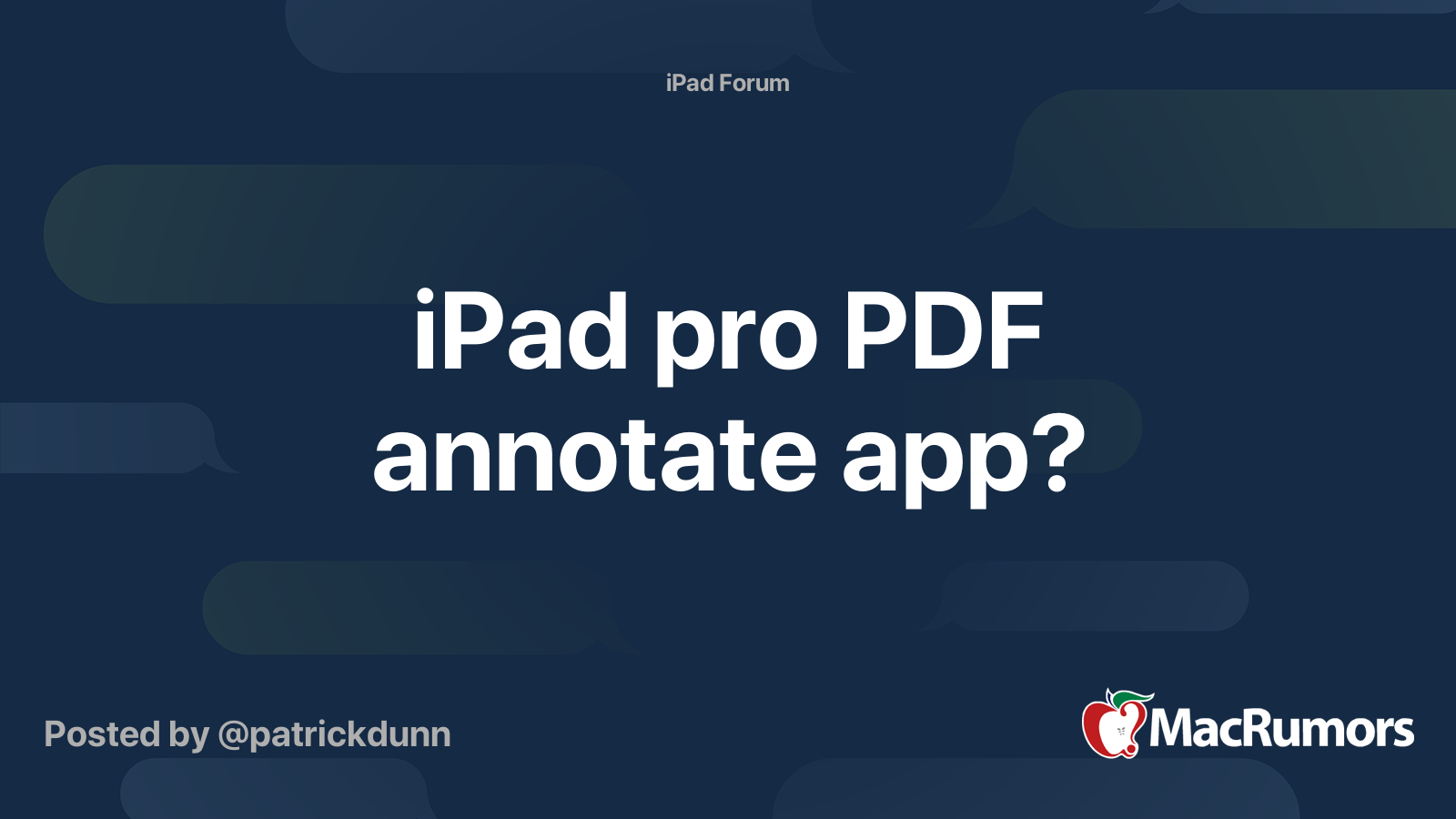 iPad pro PDF annotate app? MacRumors Forums