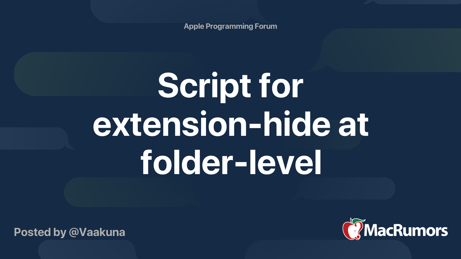 Script for extension-hide at folder-level | MacRumors Forums