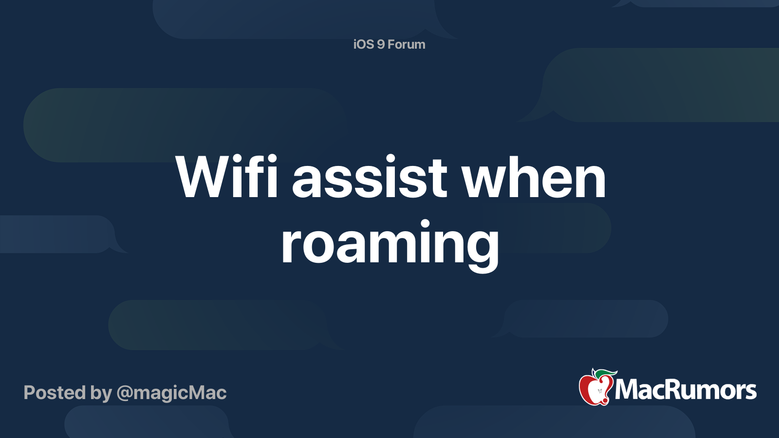 Wifi assist when roaming MacRumors Forums