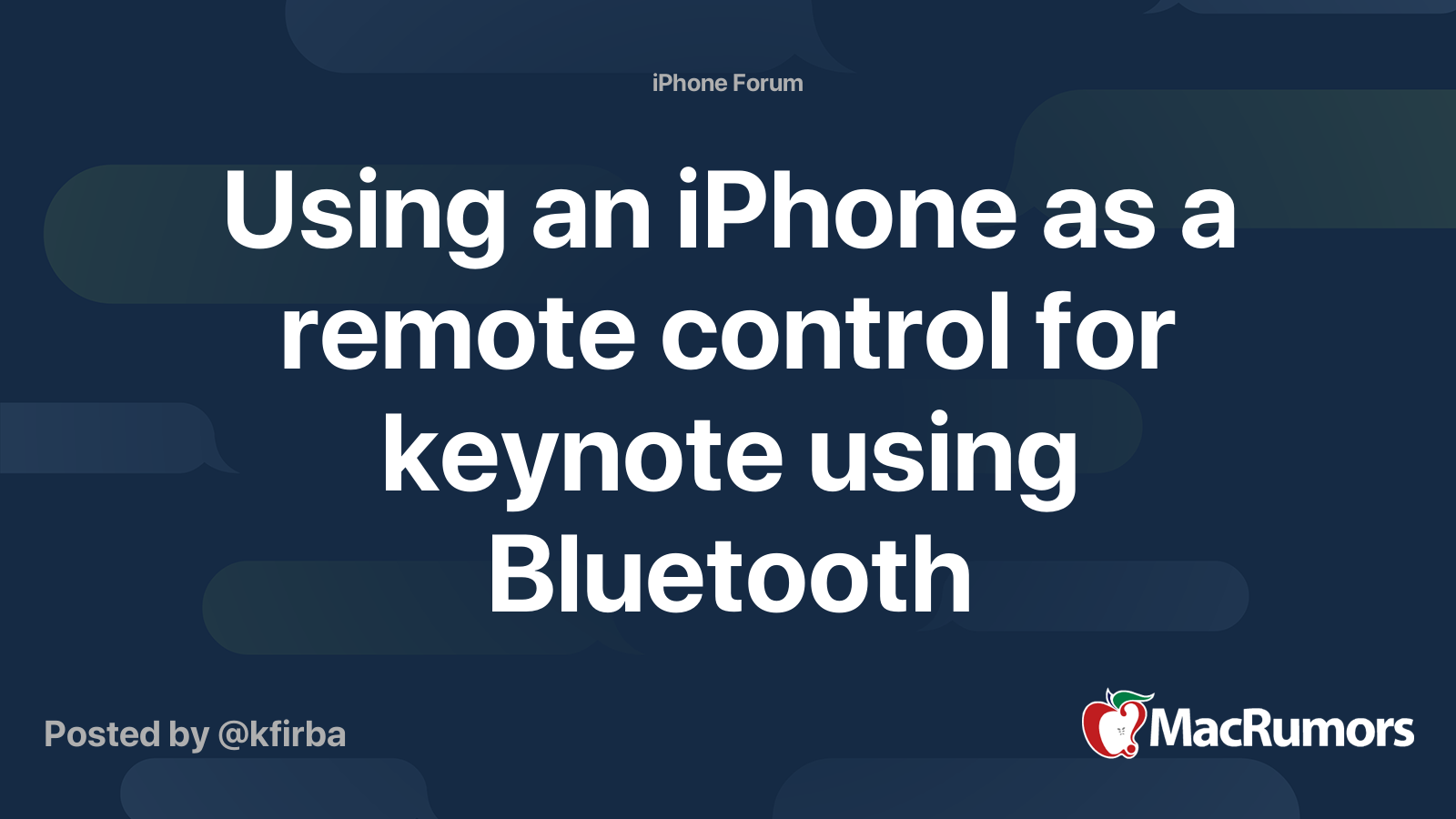 Using an iPhone as a remote control for keynote using Bluetooth