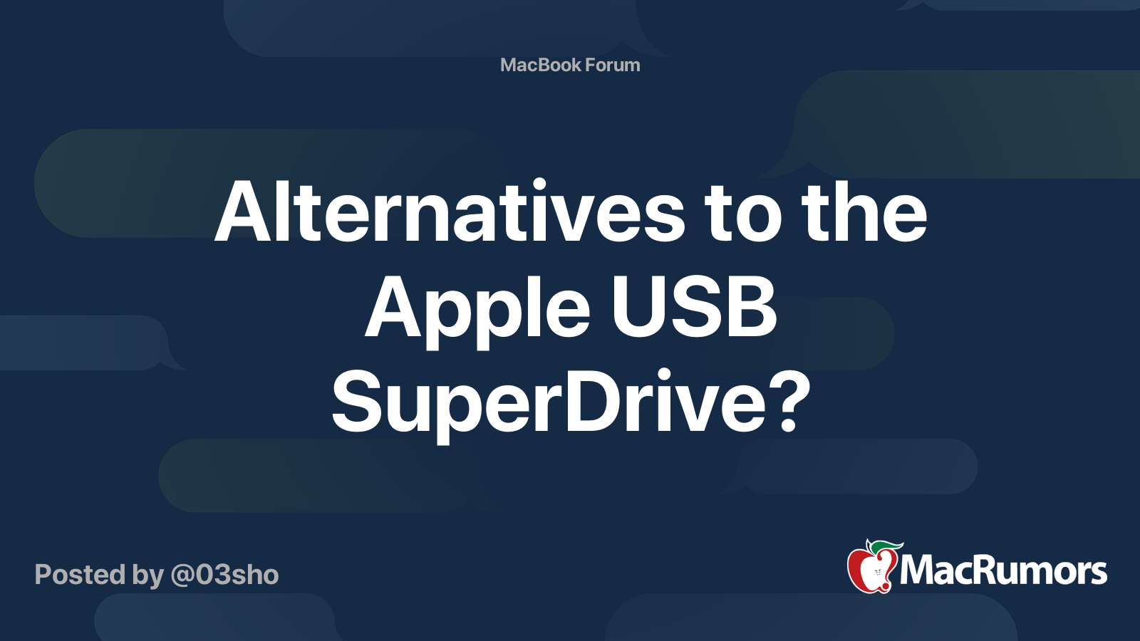 Menagerry skrive kranium Alternatives to the Apple USB SuperDrive? | MacRumors Forums