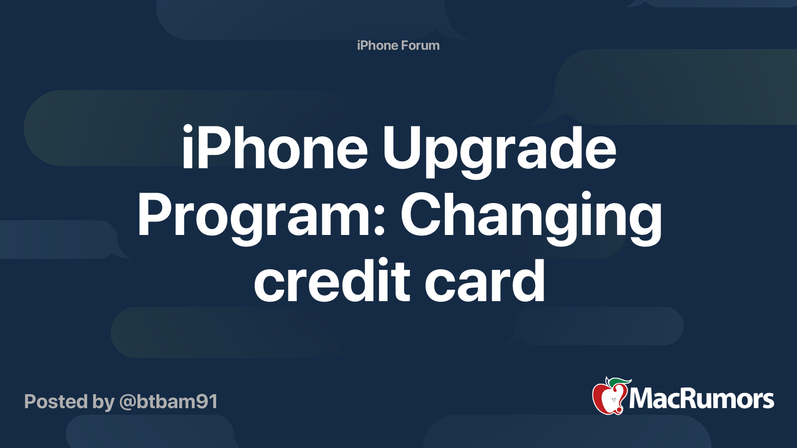 iPhone Upgrade Program: Changing credit card | MacRumors Forums