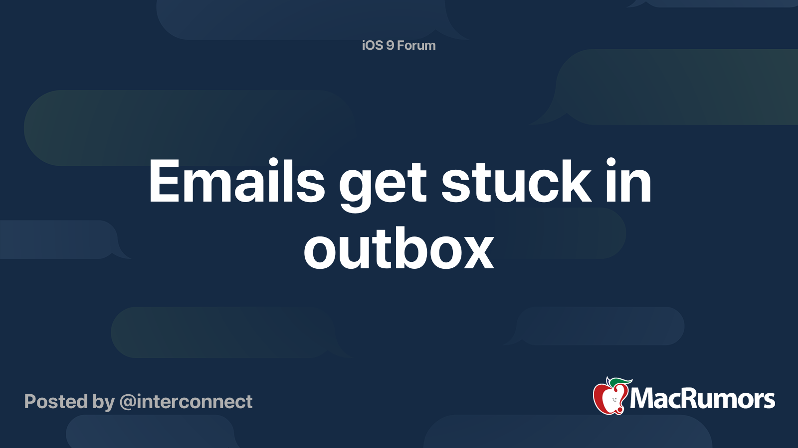 Emails get stuck in outbox | MacRumors Forums