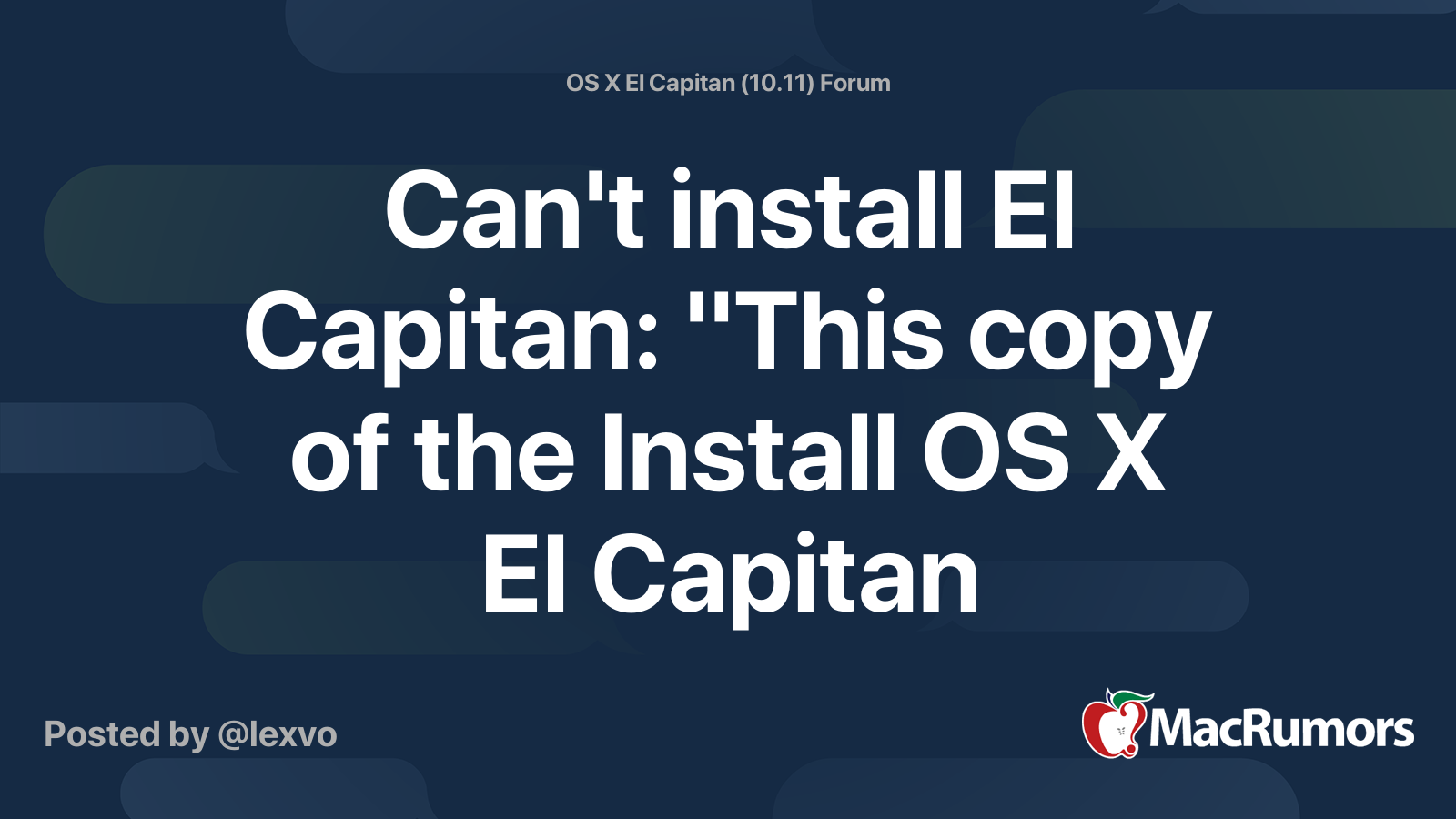 El Capitan Wont Install