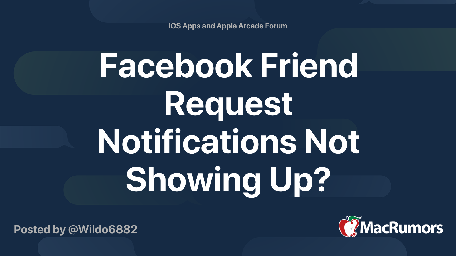 Facebook Friend Request Notifications Not Showing Up Macrumors Forums