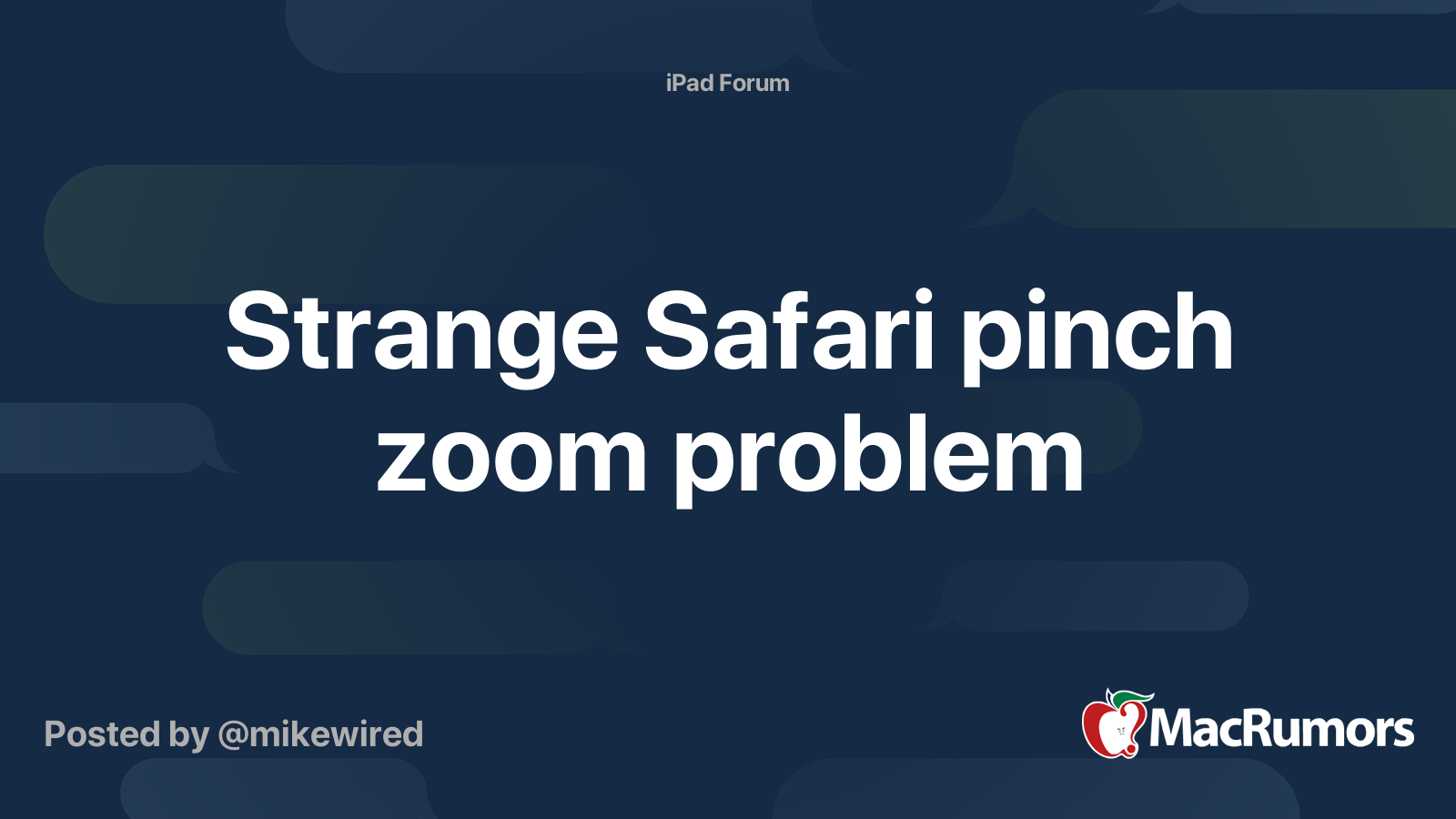 Strange Safari pinch zoom problem MacRumors Forums