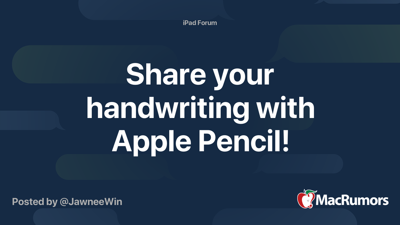 Share your handwriting with Apple Pencil! MacRumors Forums