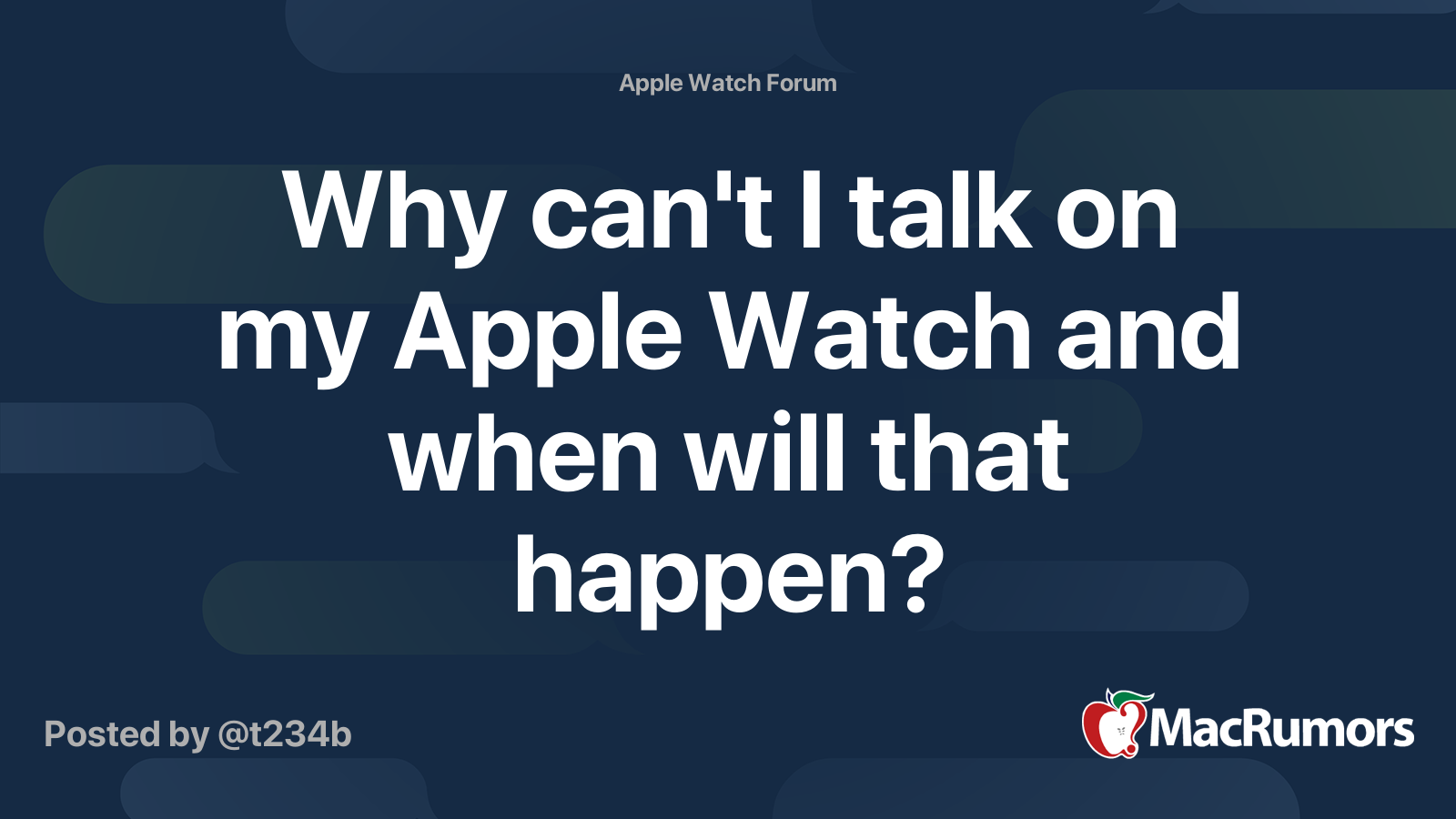 Why can't I talk on my Apple Watch and when will that happen