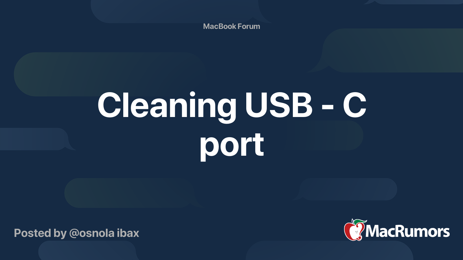 Cleaning USB C port MacRumors Forums