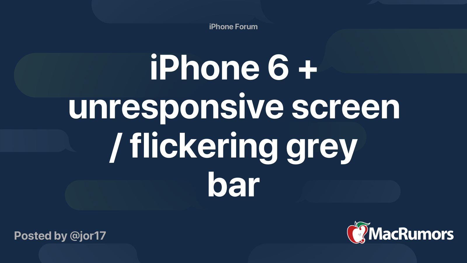 iPhone 6 + unresponsive screen / flickering grey bar MacRumors Forums