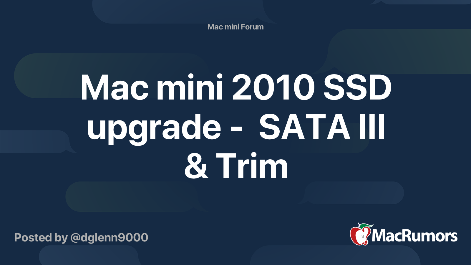 Mac mini 2010 SSD upgrade SATA III & Trim | MacRumors Forums
