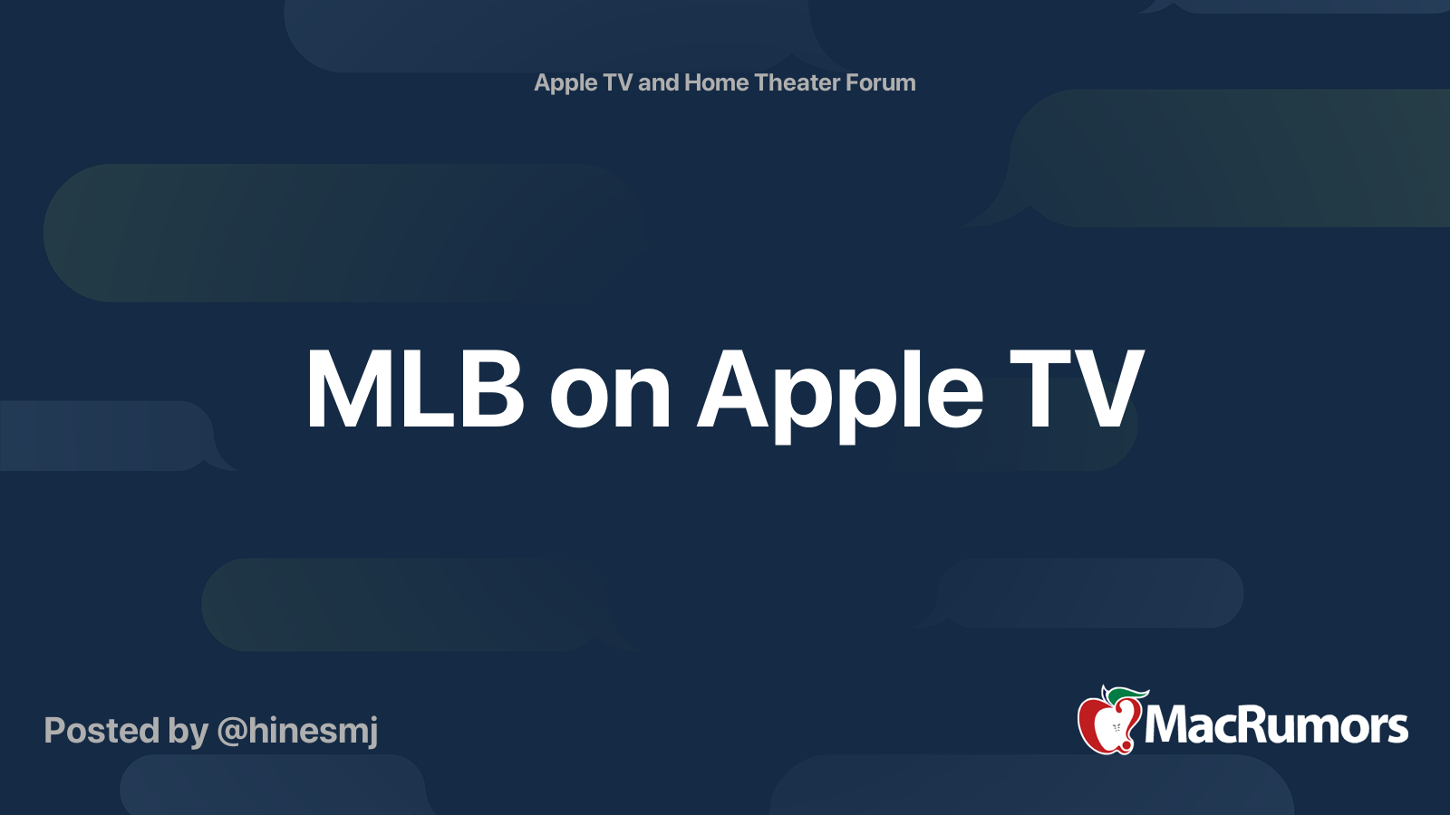 MLB On Apple TV MacRumors Forums