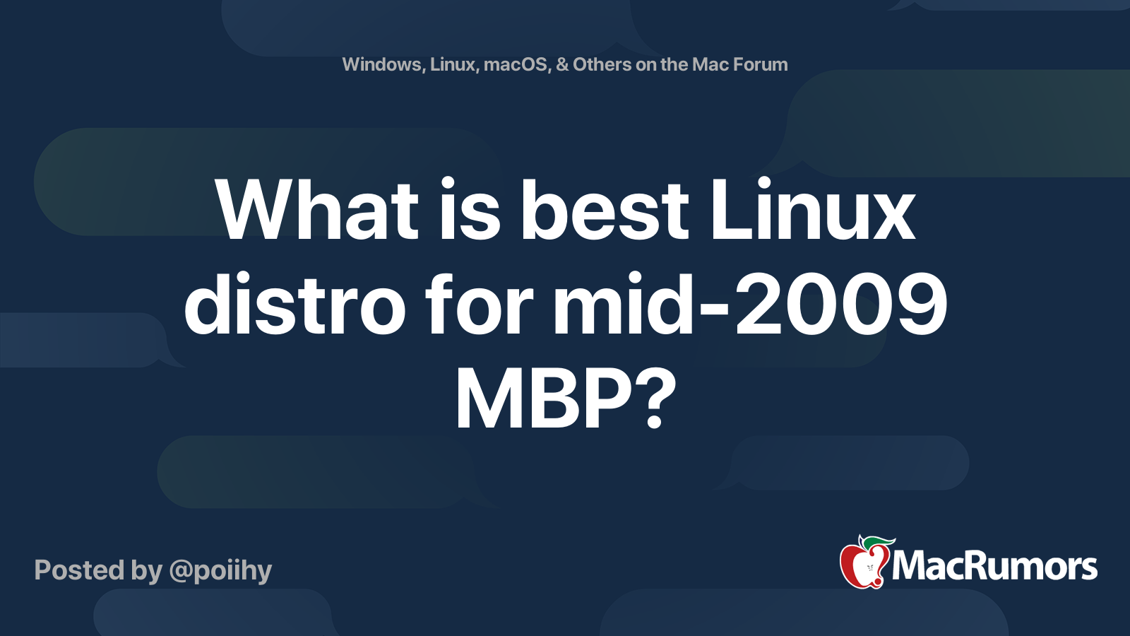 What is best Linux distro for mid-2009 MBP? | MacRumors Forums