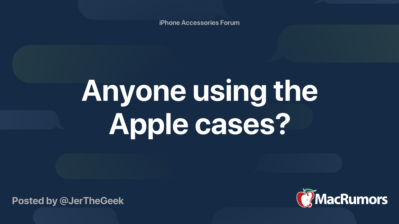 Anyone using the Apple cases? MacRumors Forums