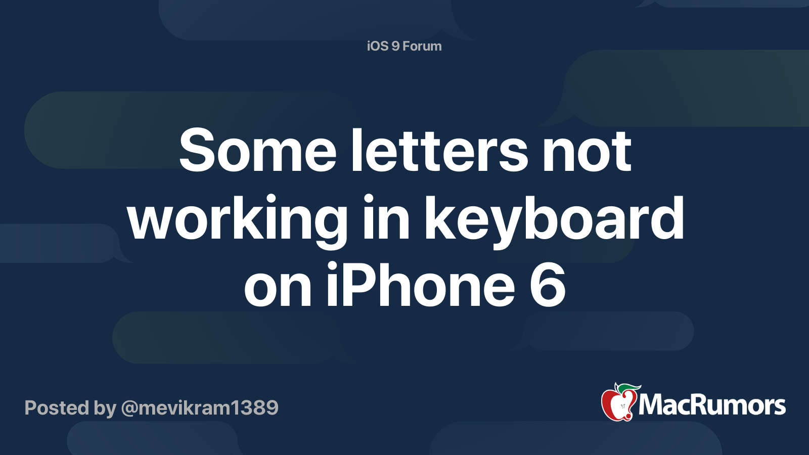 Some letters not working in keyboard on iPhone 6 | MacRumors Forums