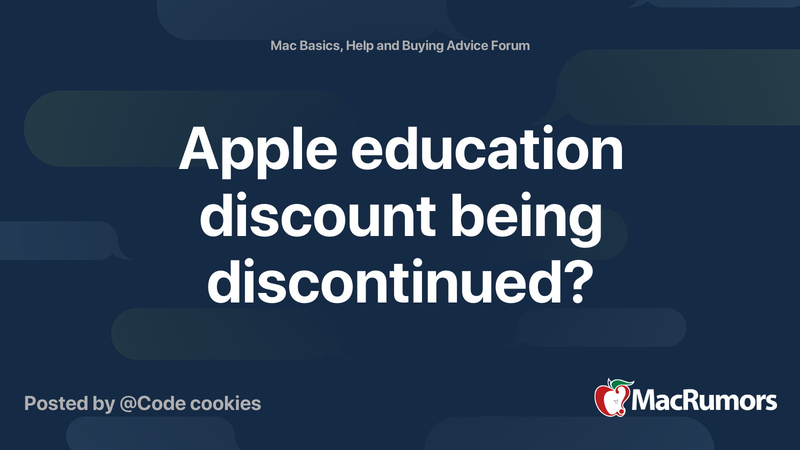 Apple education discount being discontinued? MacRumors Forums