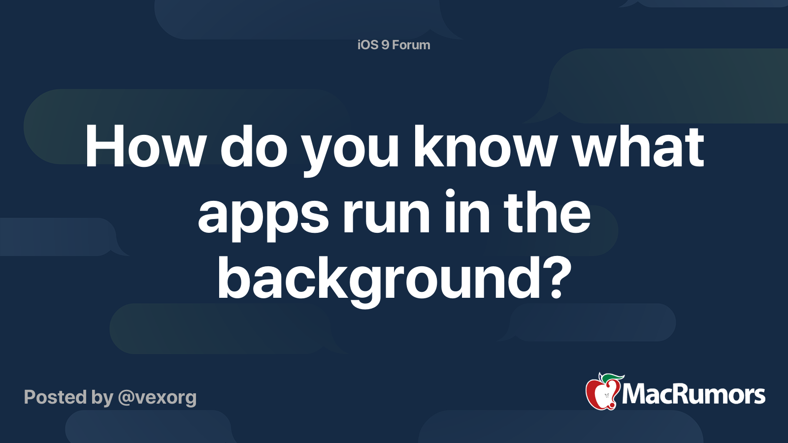 How do you know what apps run in the background? MacRumors Forums