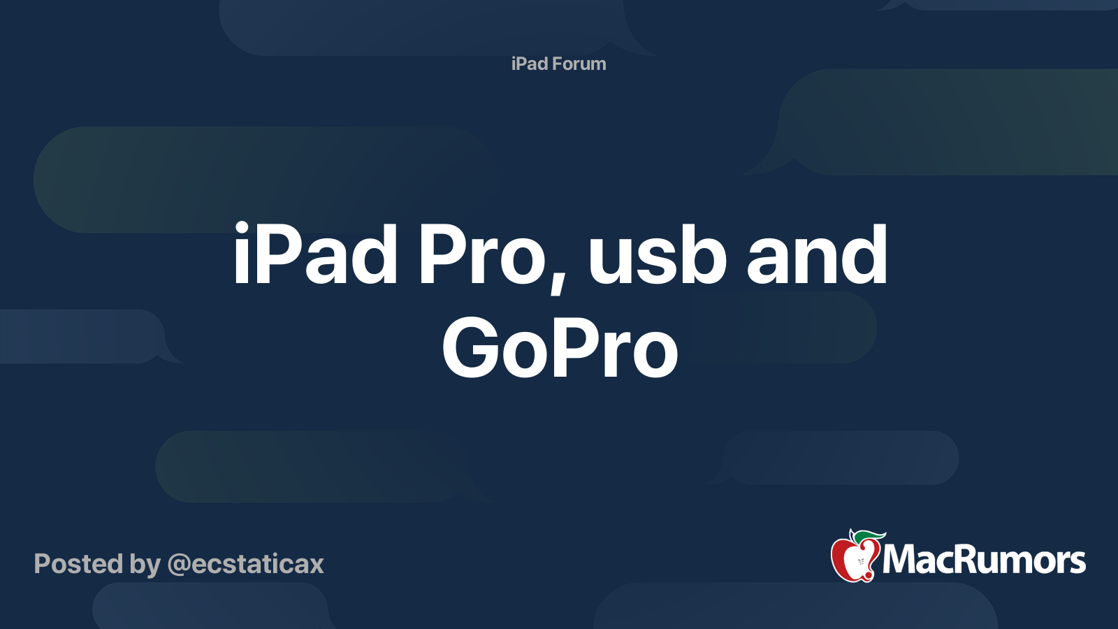 Ipad Pro Usb And Gopro Macrumors Forums