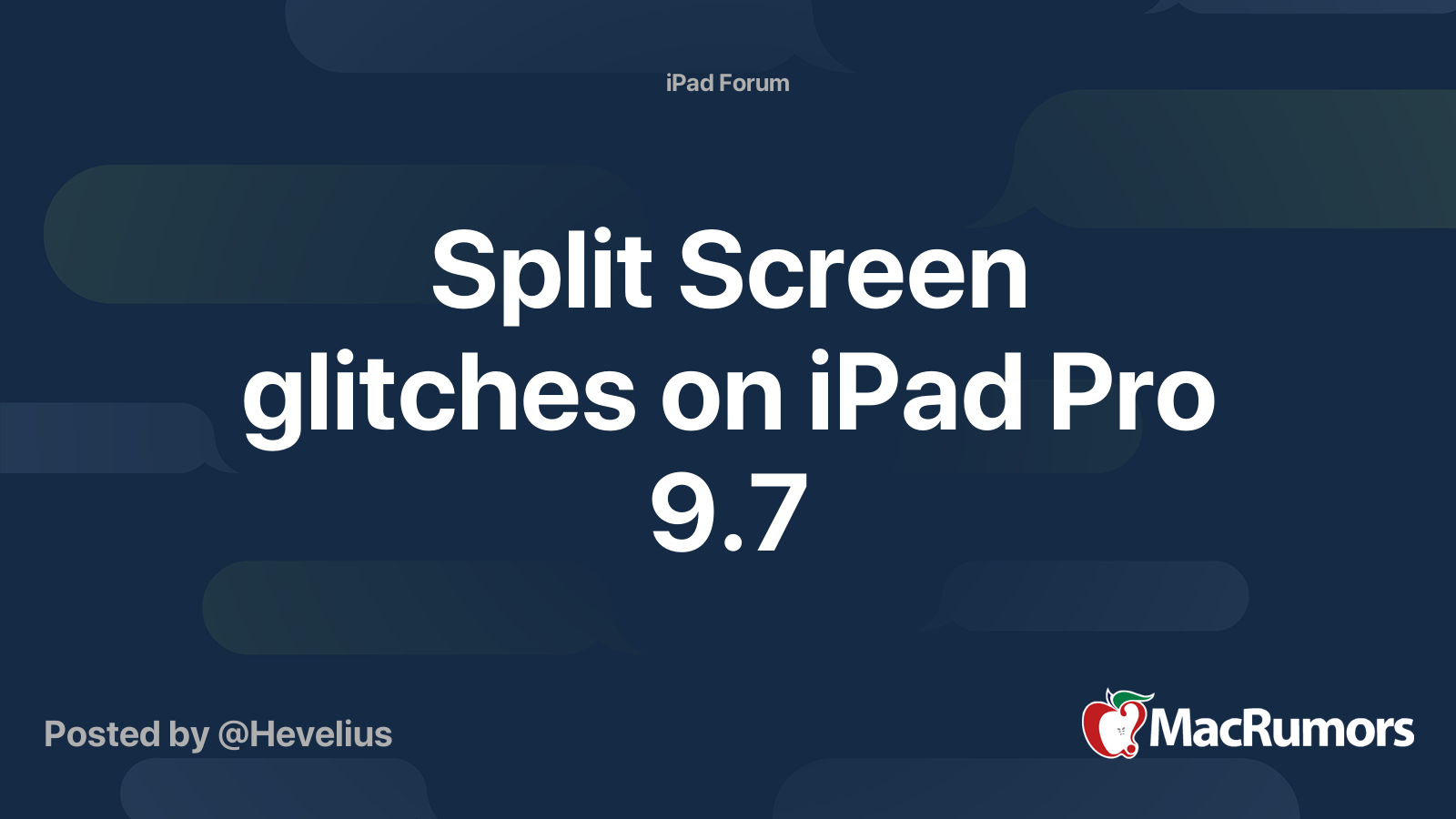 Split Screen Glitches On IPad Pro 9 7 MacRumors Forums
