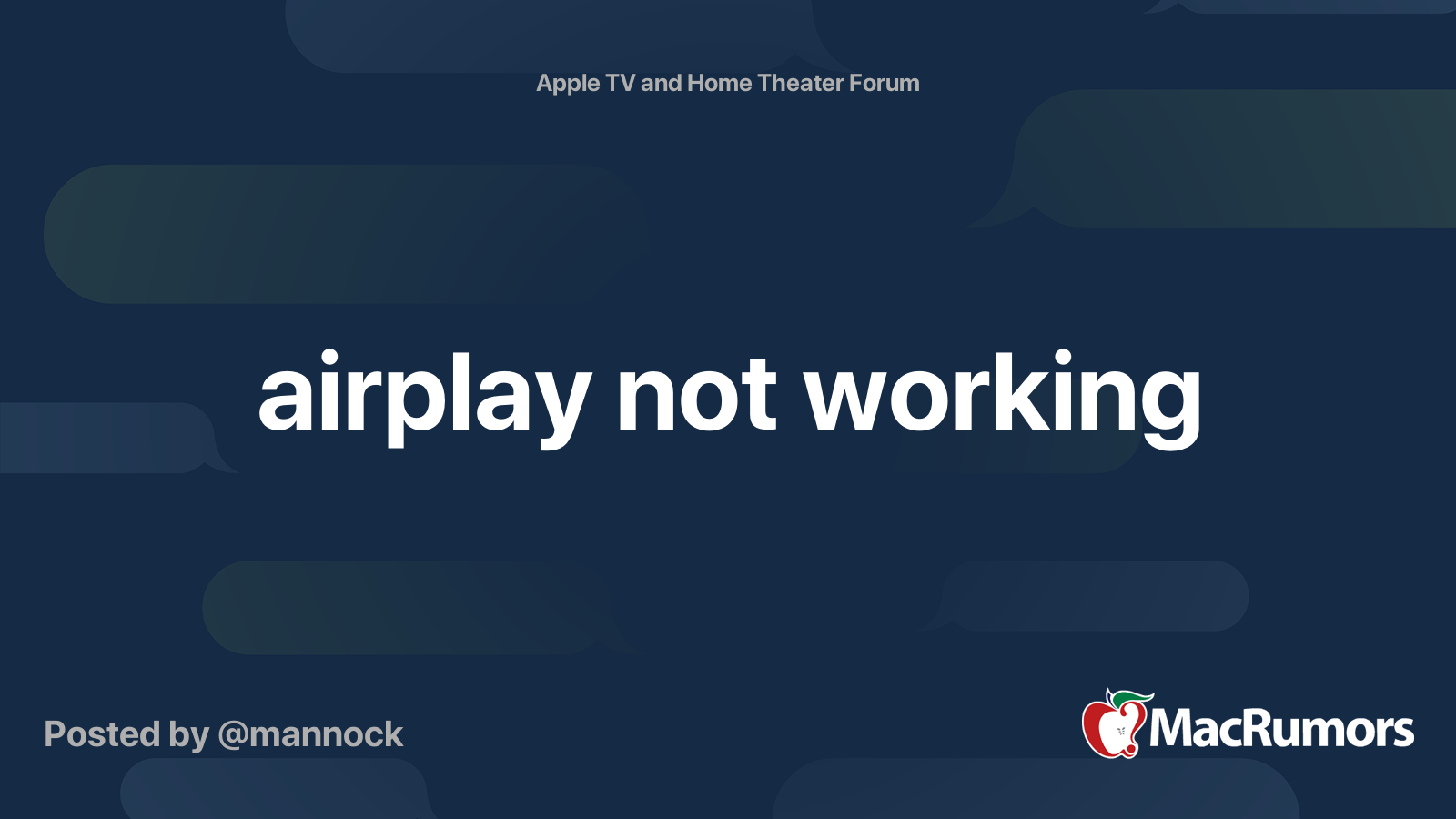 airplay not working | MacRumors Forums
