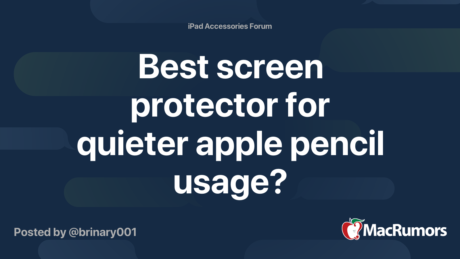 Best screen protector for quieter apple pencil usage? MacRumors Forums