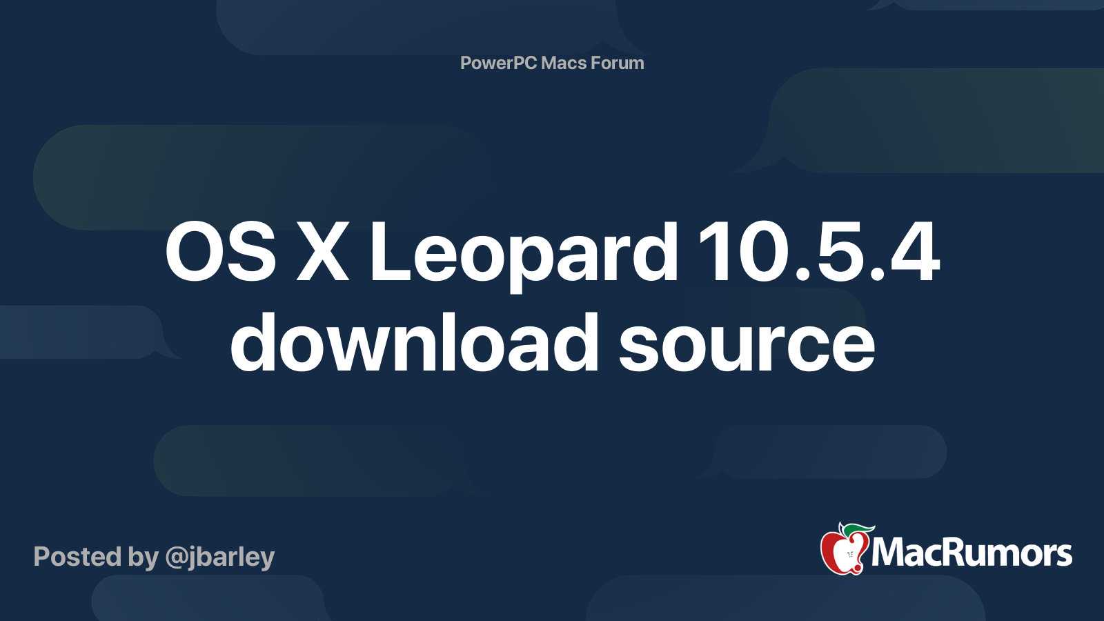 OS X Leopard 10.5.4 download source | MacRumors Forums