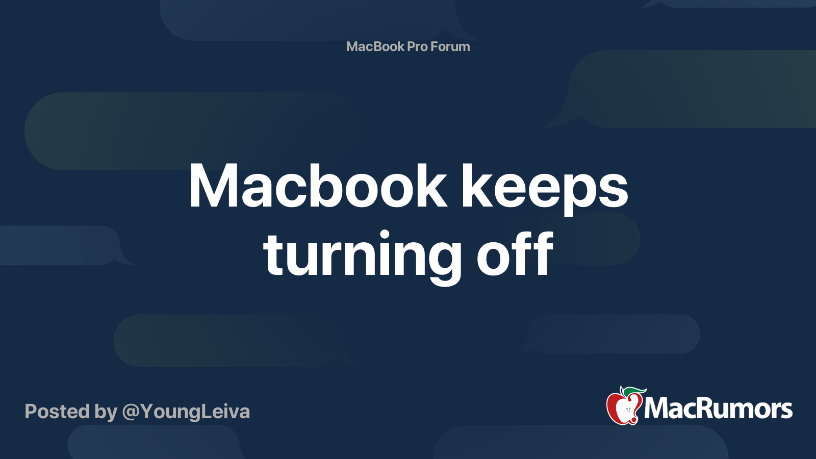 Macbook keeps turning off MacRumors Forums
