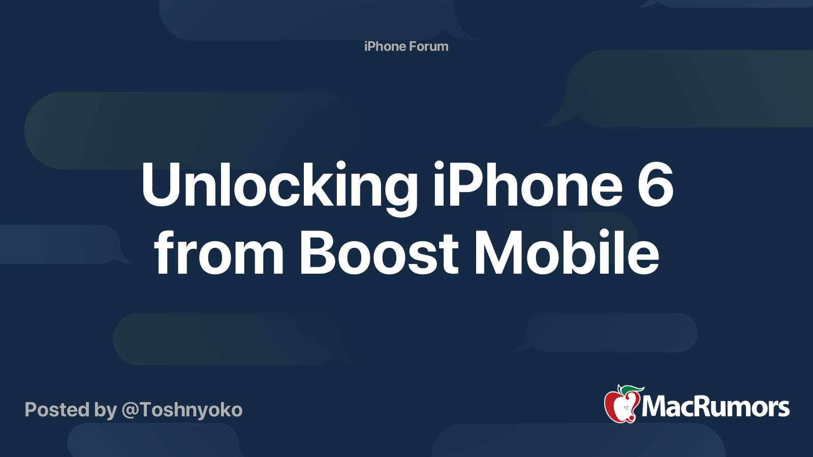 Unlocking Iphone 6 From Boost Mobile Macrumors Forums