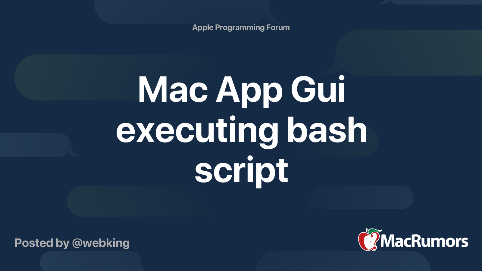 Mac App Gui Executing Bash Script Macrumors Forums
