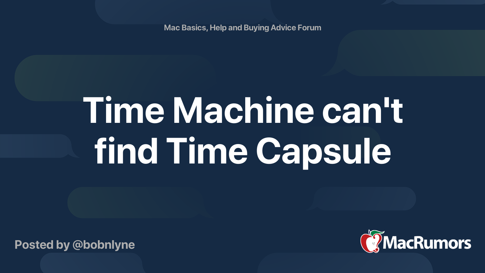 krænkelse Surrey Vanvid Time Machine can't find Time Capsule | MacRumors Forums